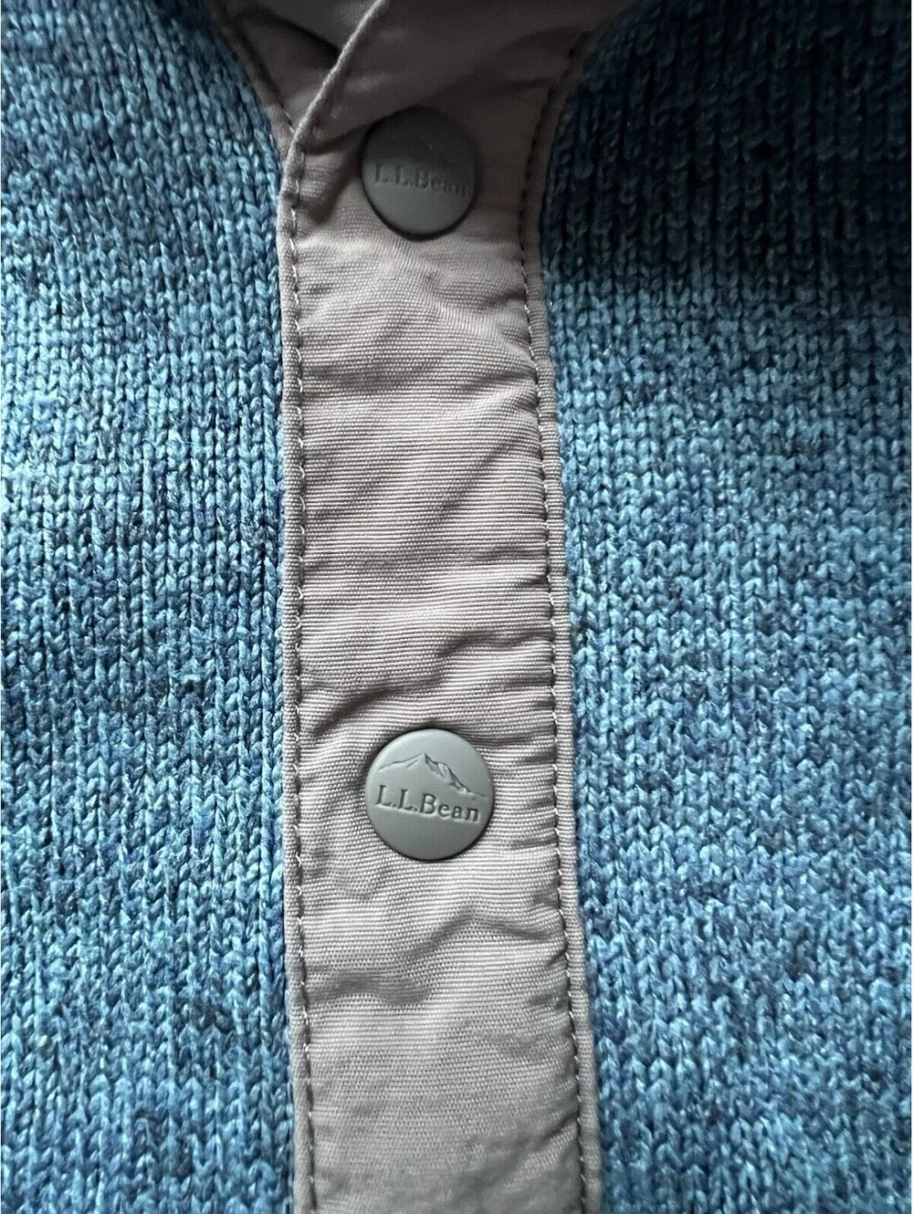 LL Bean Sweater Fleece Pullover 1/4 Button Up Men’s Size Medium EUC!! Blue